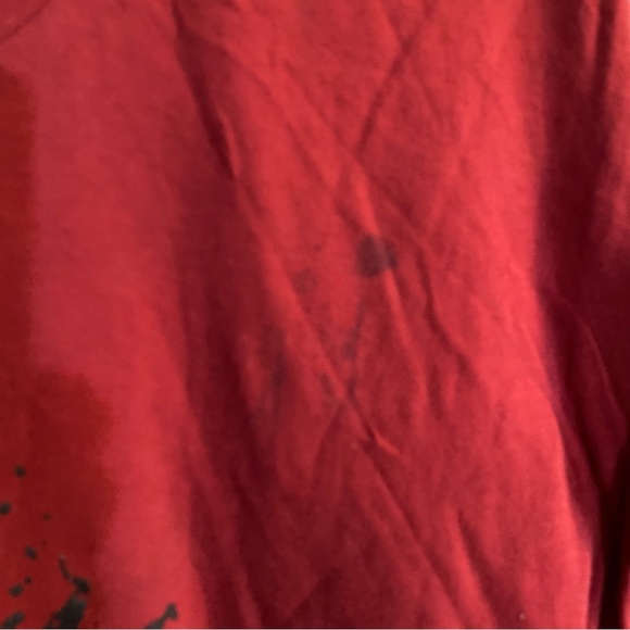 Too Fast Brand Deathabilly Goth tee SZ L GUC see last 2 pic for spot, v-neck - Picture 8 of 8